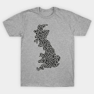 UK Great Britain Island Outline Maze & Labyrinth T-Shirt